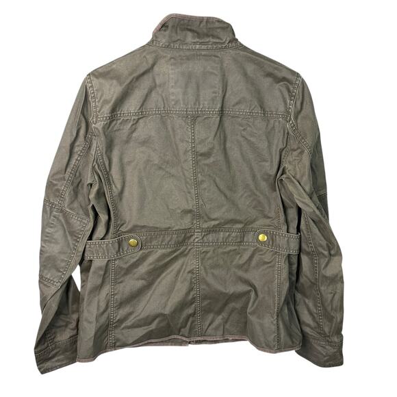 J Crew Downtown Field Jacket Utility Coat Military 19034 Green Brown Womens XL - Picture 3 of 8